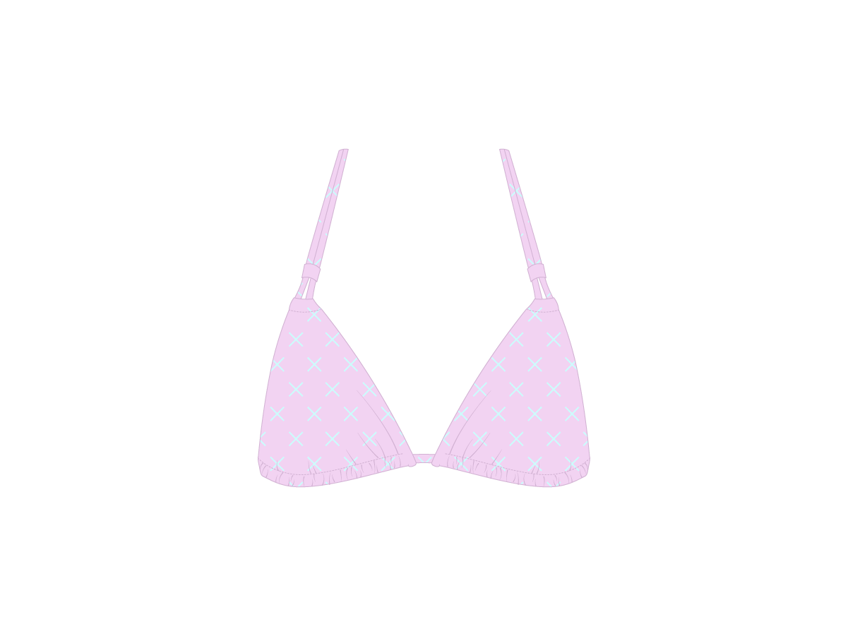 Pink Logo Print Double String Top