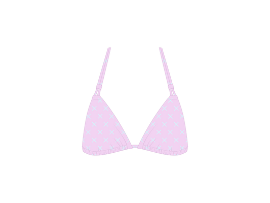 Pink Logo Print Double String Top