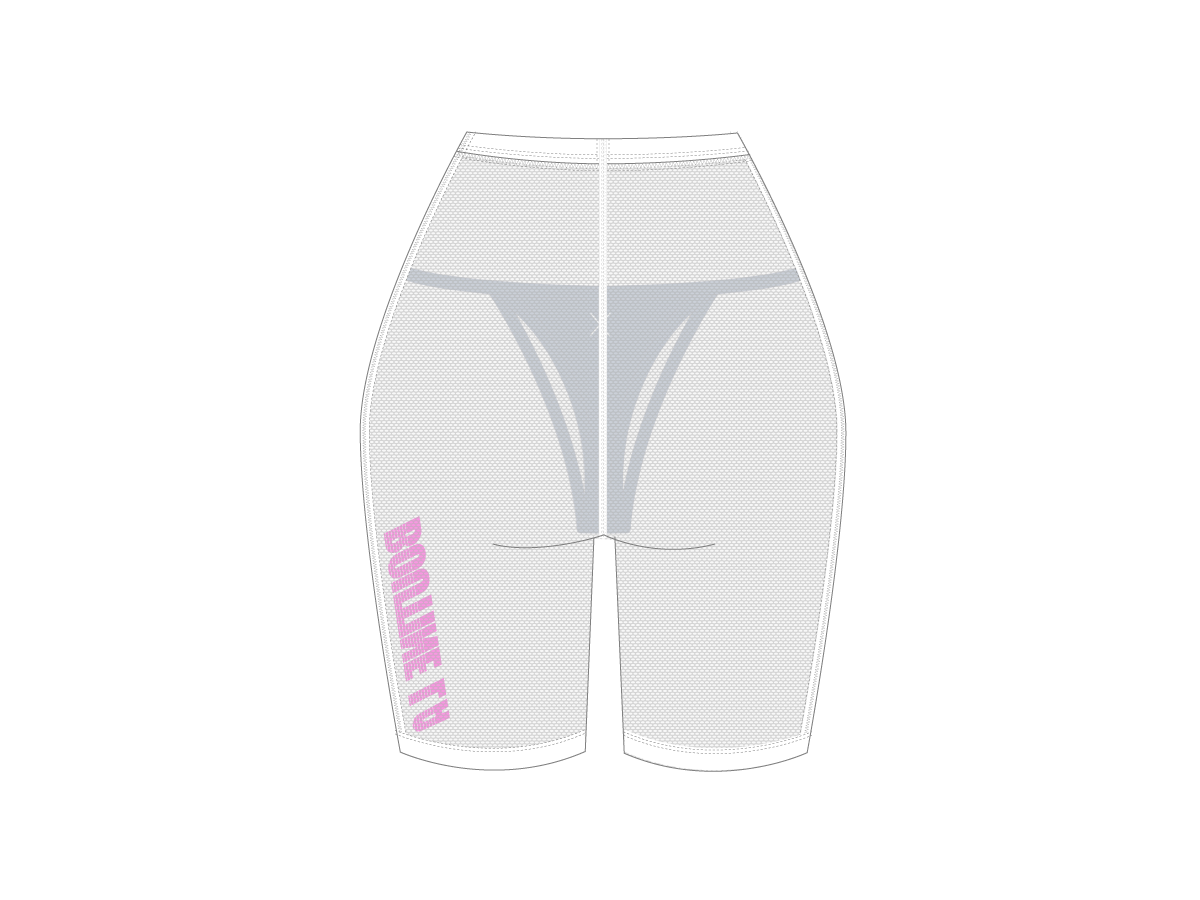 Mesh Biker Shorts Cover Up w/ Logo Print