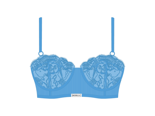 Sky Blue Lace Ribbed Top