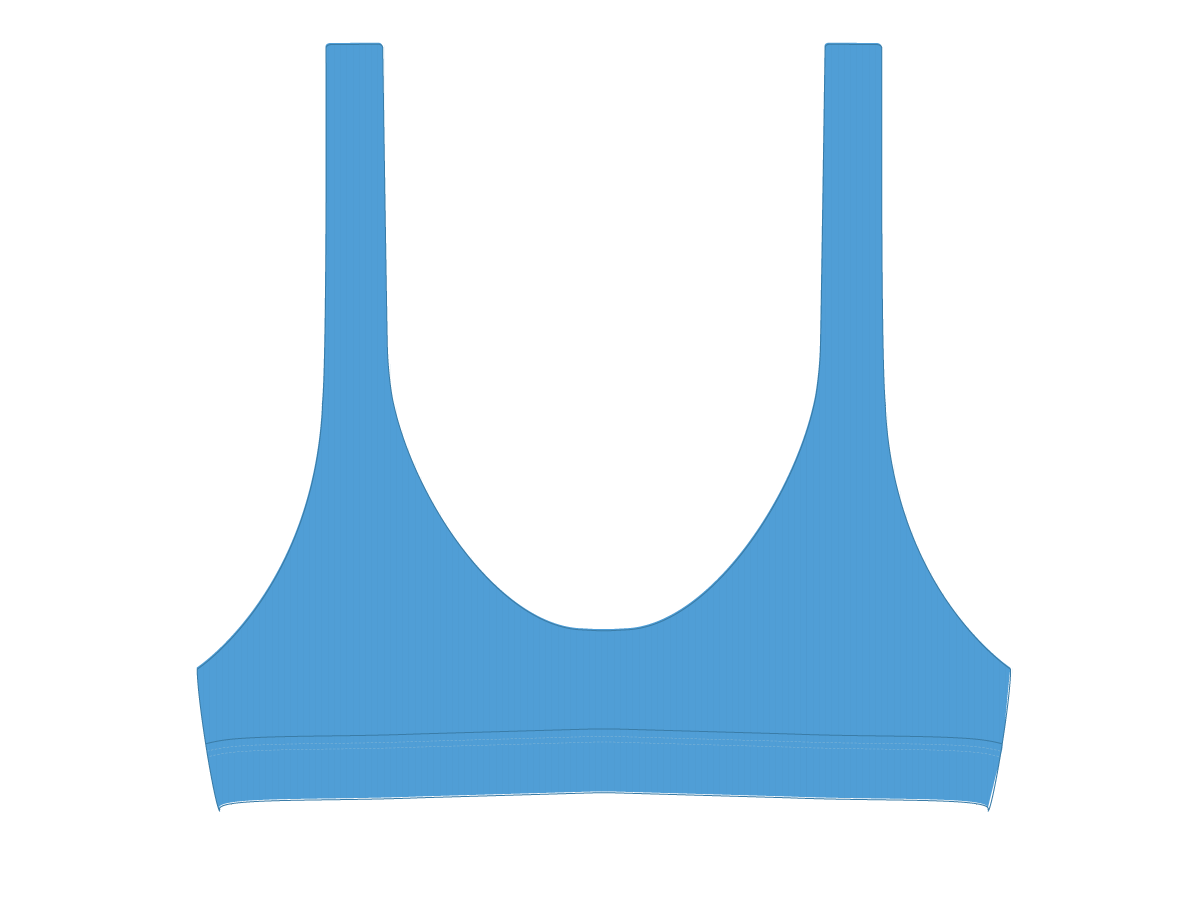 Sky Blue Ribbed Yogi Top