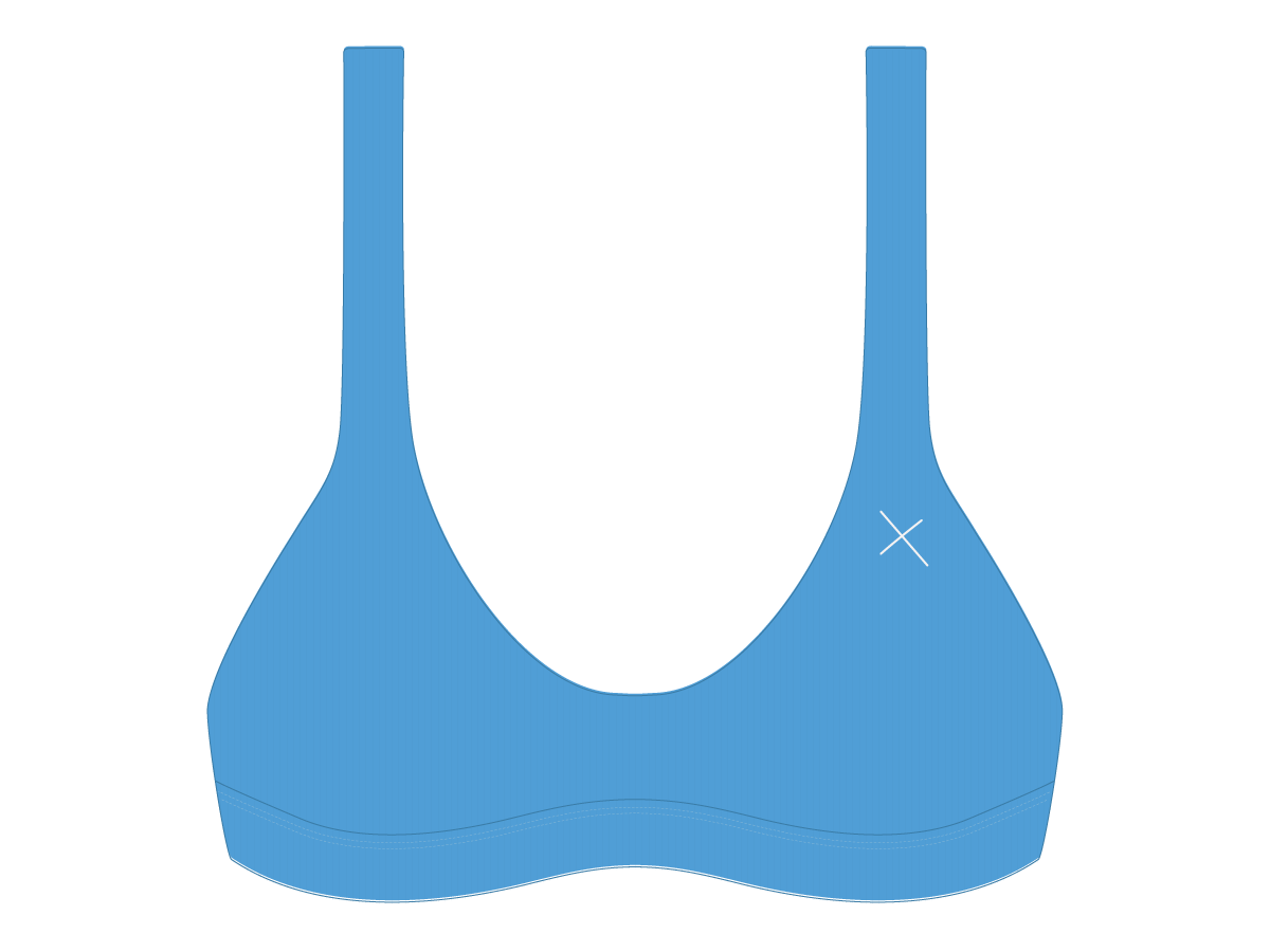 Sky Blue Ribbed Yogi Top