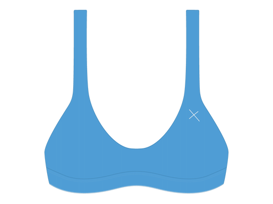 Sky Blue Ribbed Yogi Top