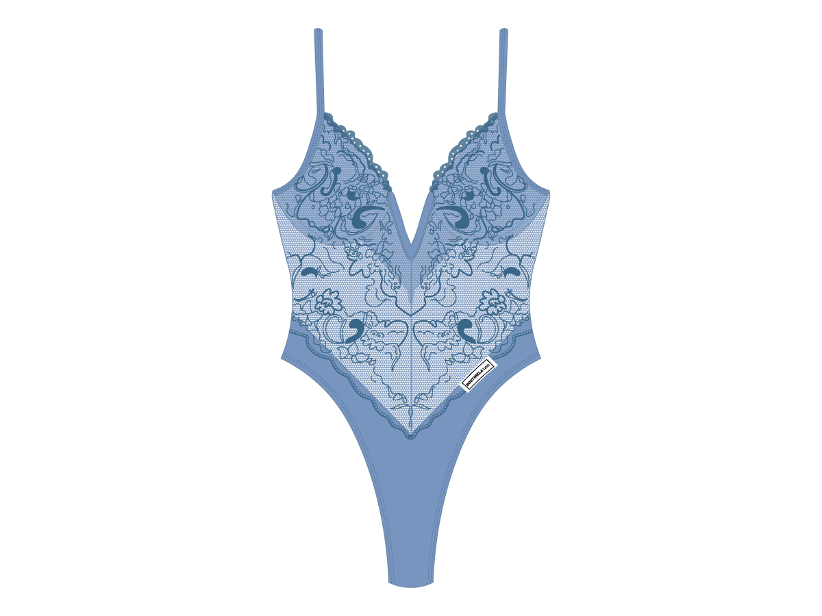 Slate Blue Lace Bodysuit