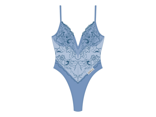 Slate Blue Lace Bodysuit