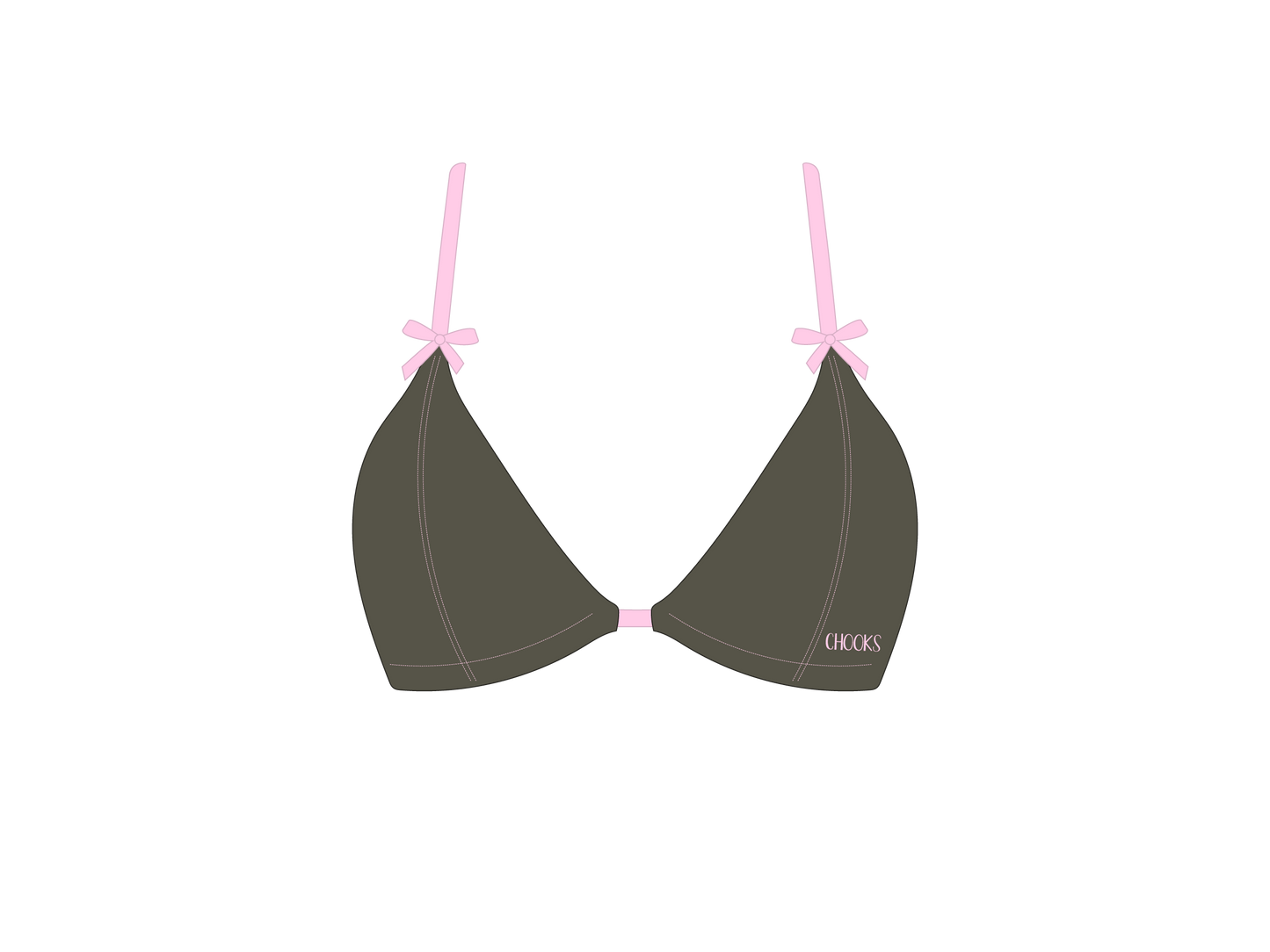 Army Pink Contrast Bow Top