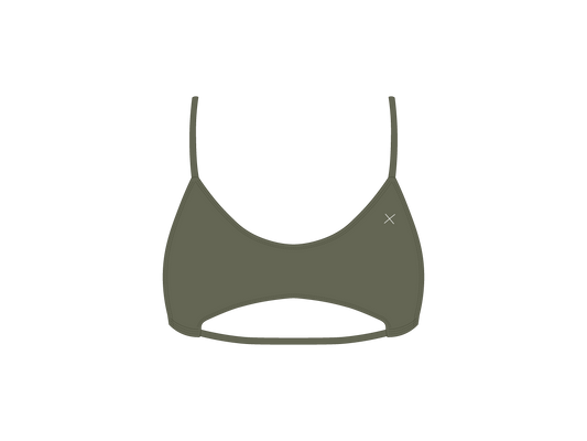 Moss Green Split Top