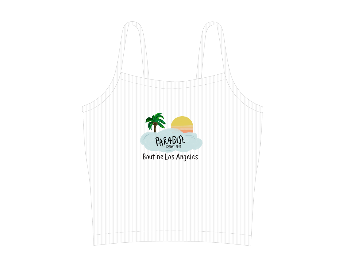 White Paradise Resort Cropped Tank top