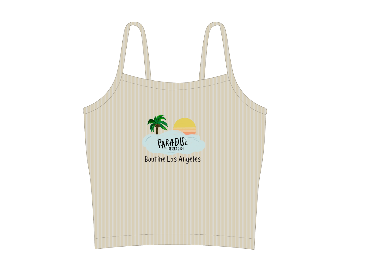 Tan Paradise Resort Cropped Tank top