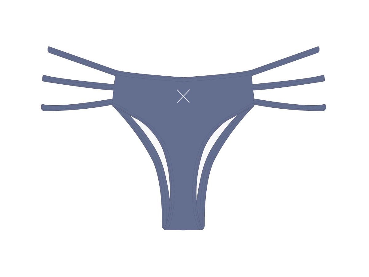 Pale Blue Triple Strap Bottoms