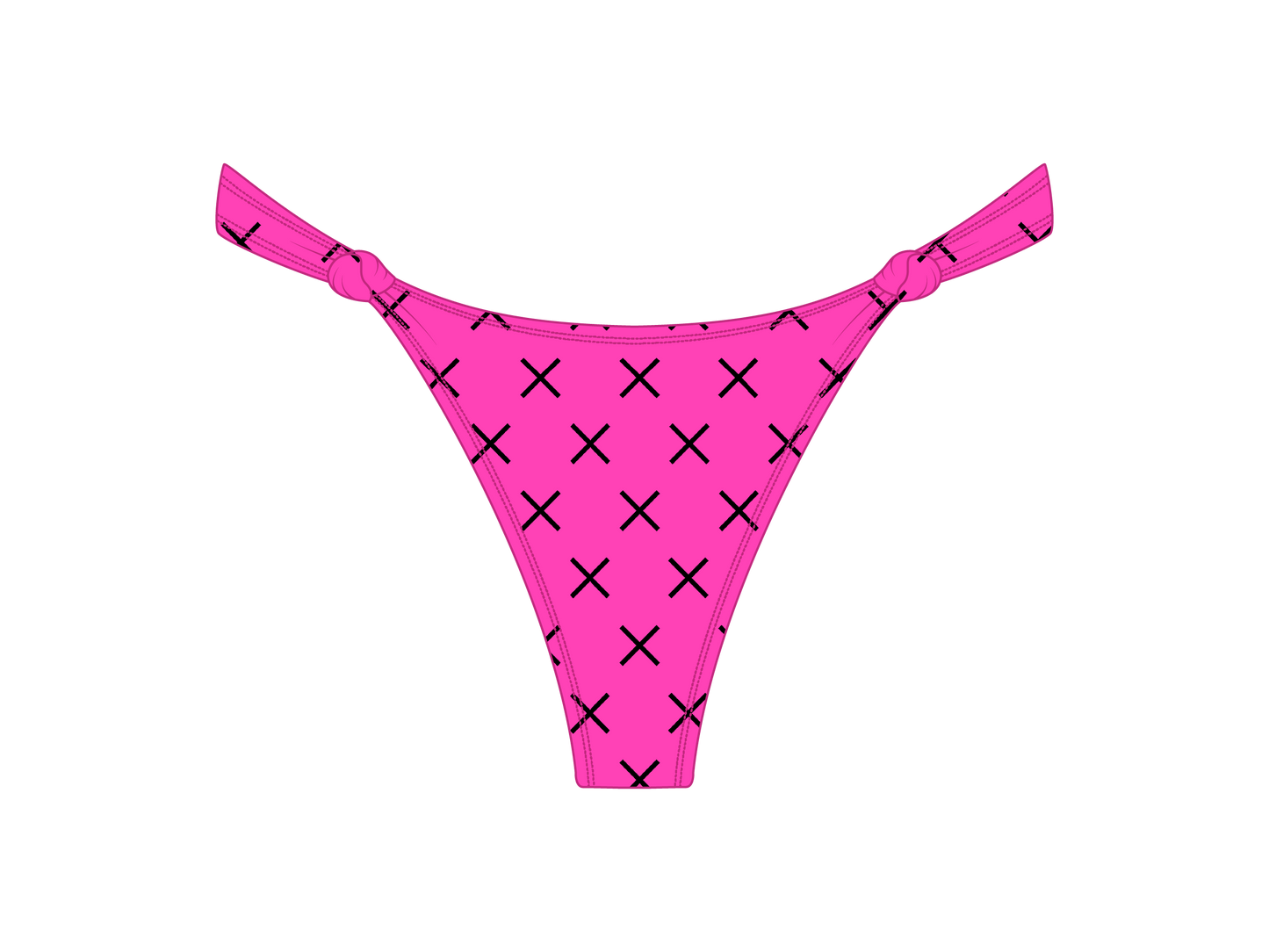 Hot Pink Logo Print Twist Bottoms