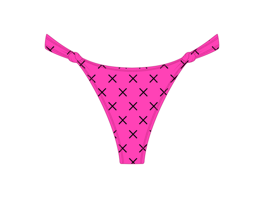 Hot Pink Logo Print Twist Bottoms