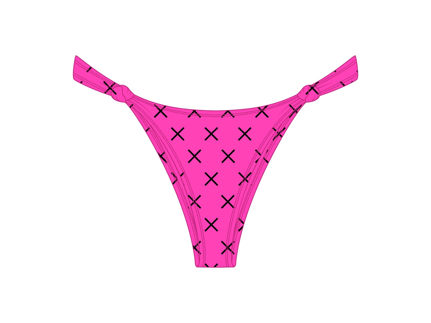 Hot Pink Logo Print Twist Bottoms