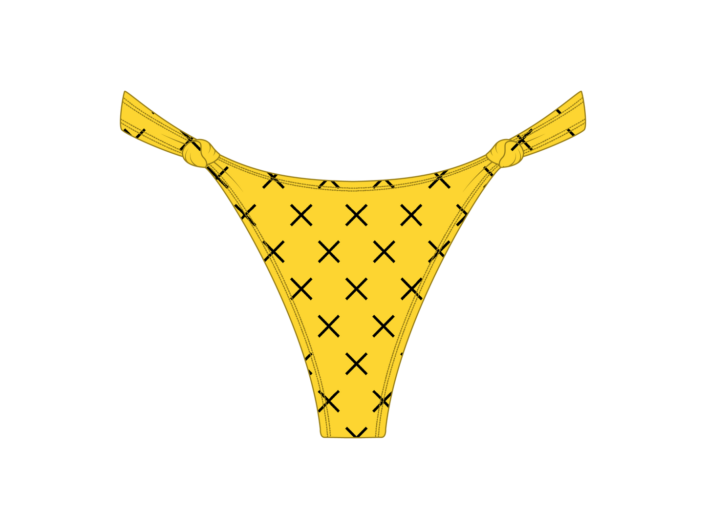 Yellow Logo Print Twist Bottoms