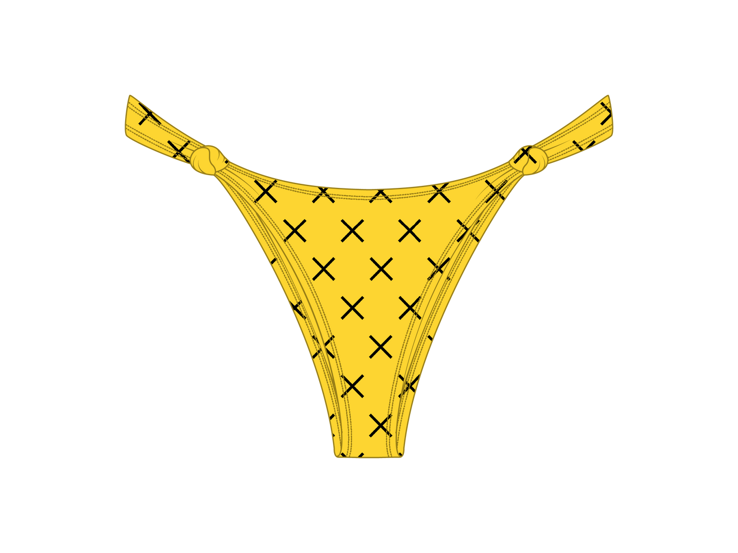 Yellow Logo Print Twist Bottoms