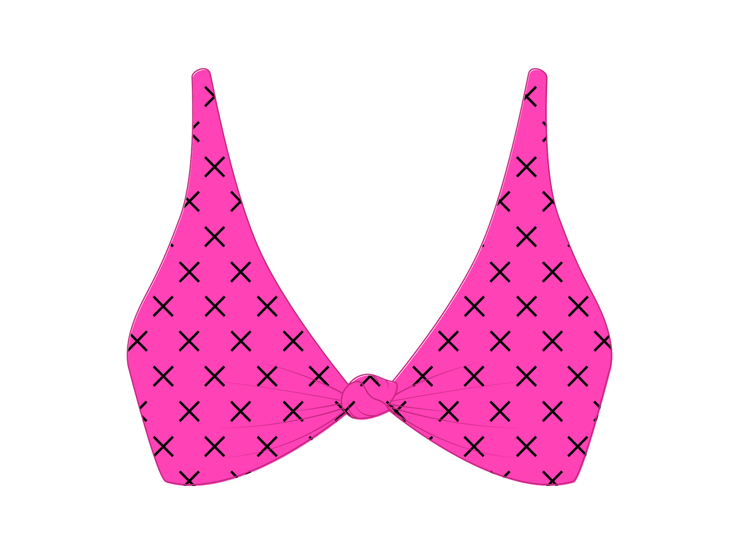 Hot Pink Logo Print Twist Top