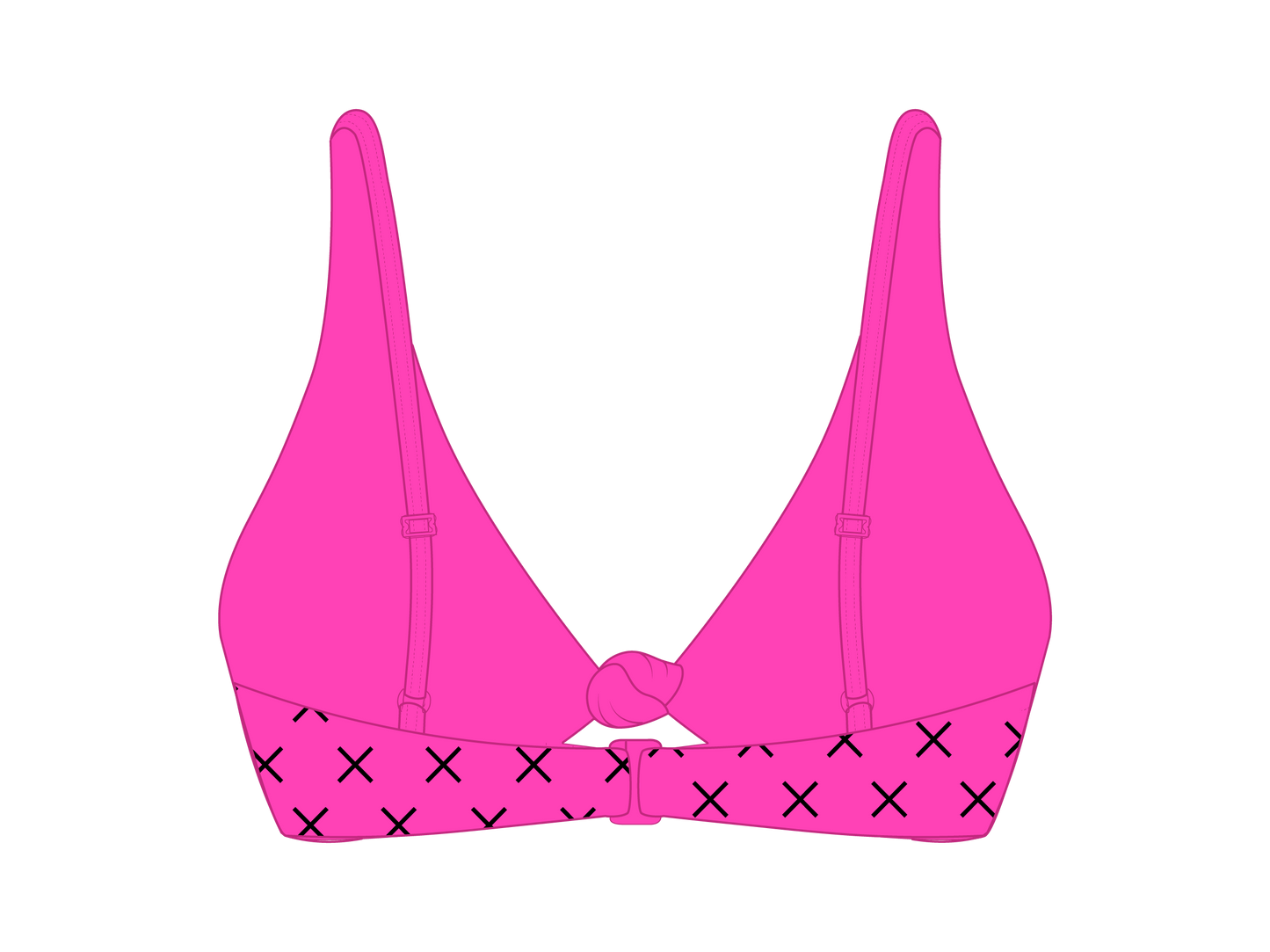 Hot Pink Logo Print Twist Top