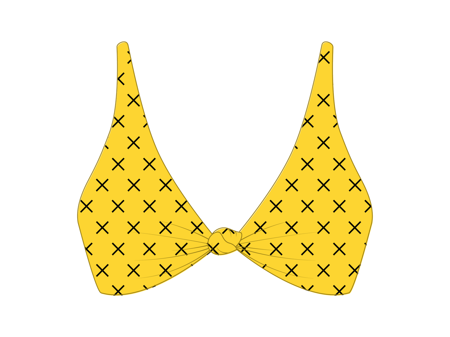 Yellow Logo Print Twist Top