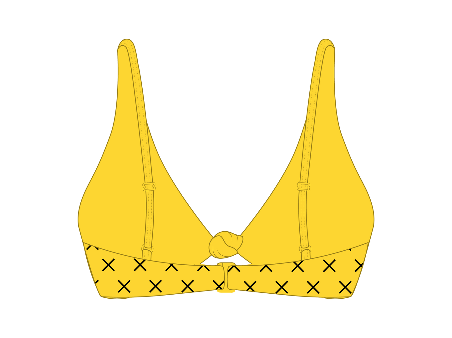 Yellow Logo Print Twist Top