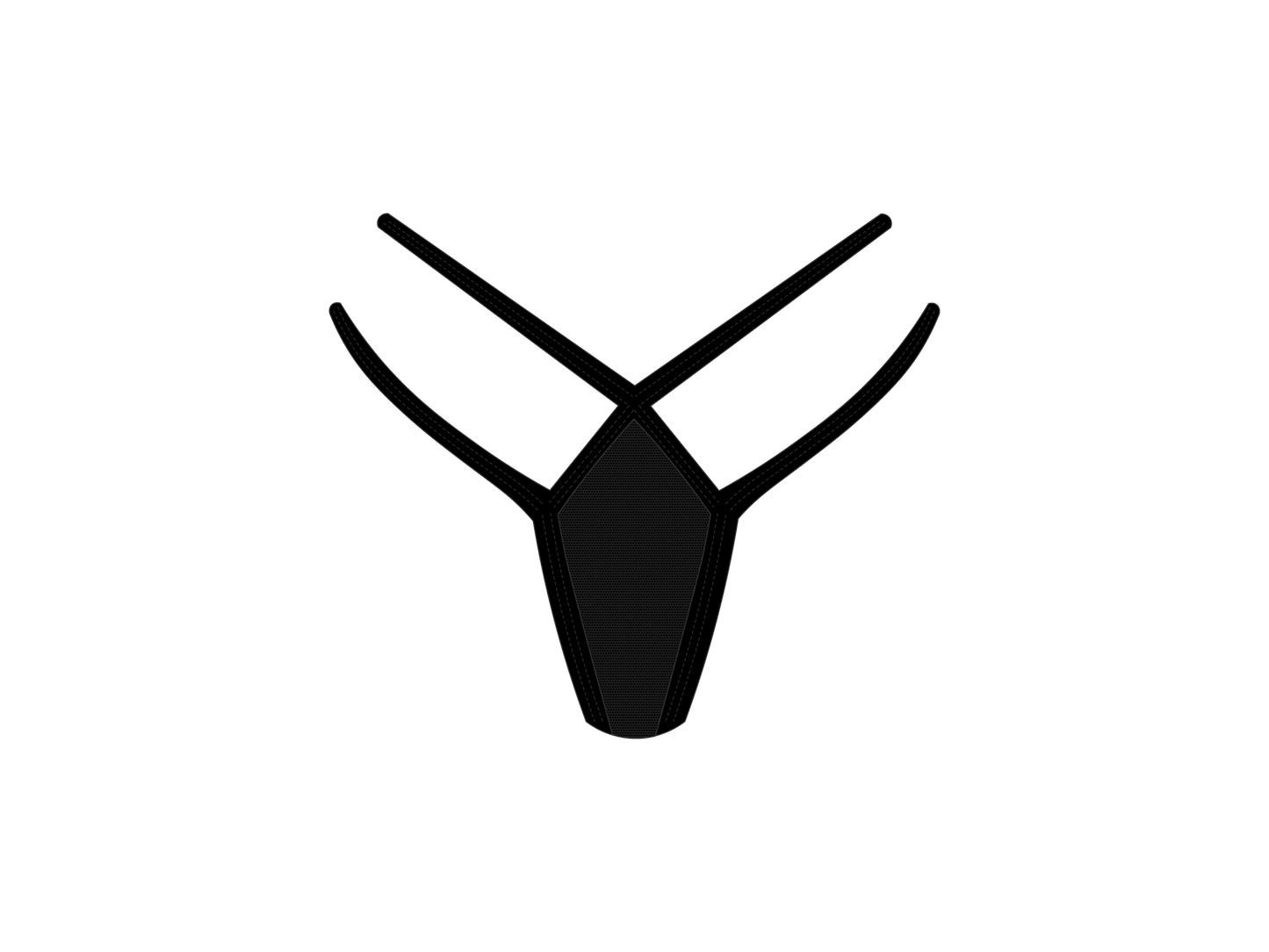 Black Strappy Mesh Thong