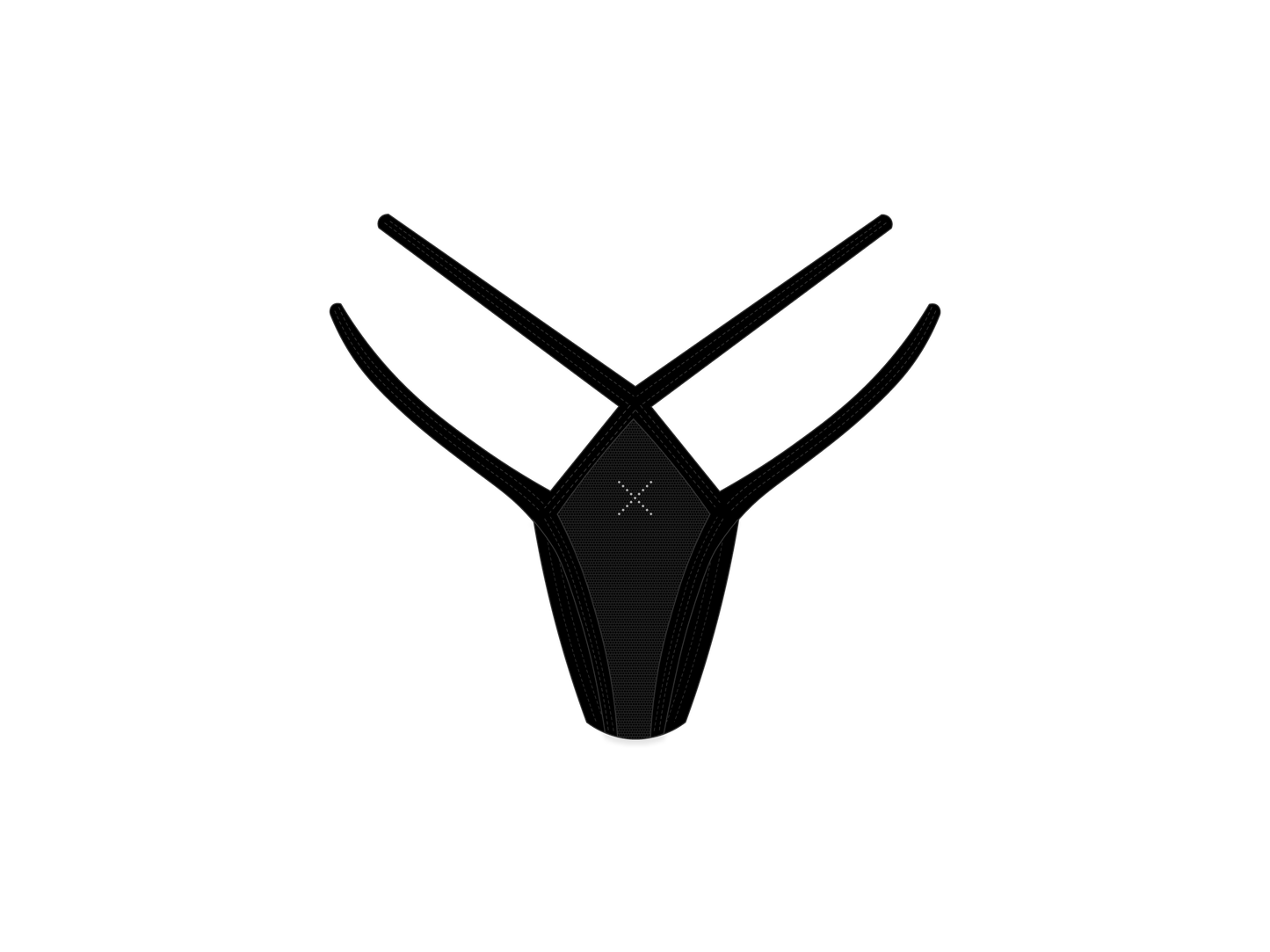 Black Strappy Mesh Thong