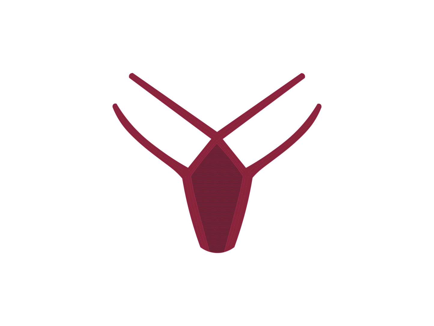 Plum Strappy Mesh Thong