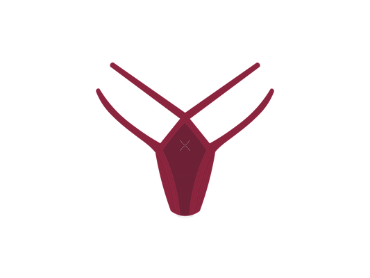 Plum Strappy Mesh Thong