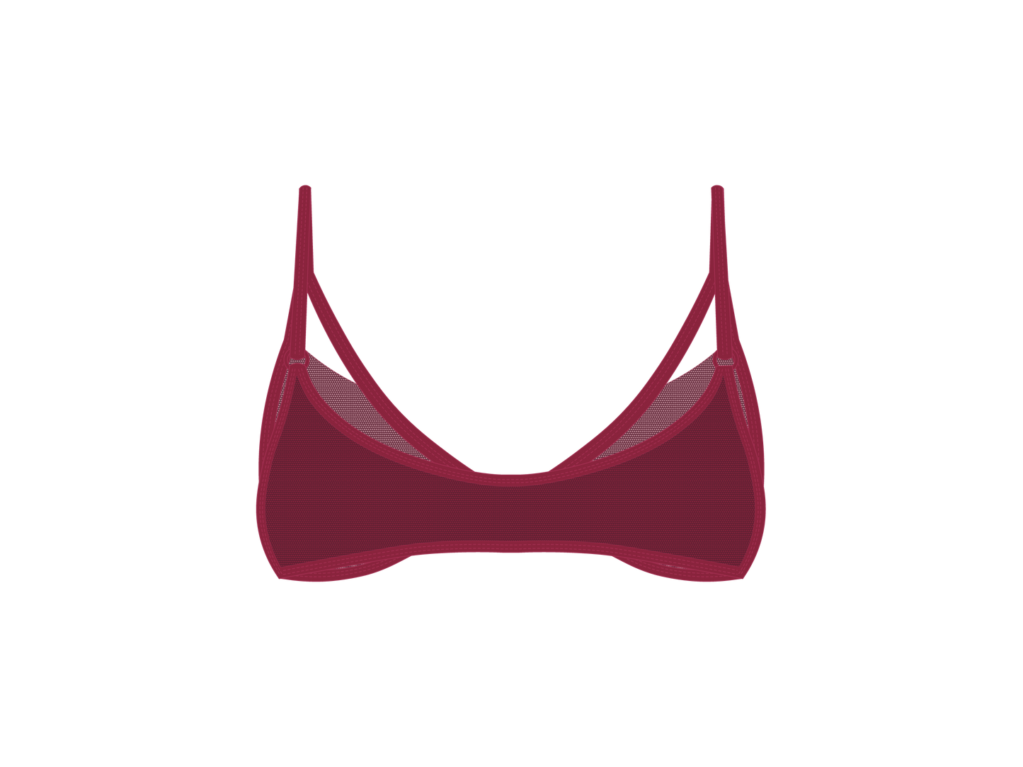 Plum Strappy Mesh Bralette