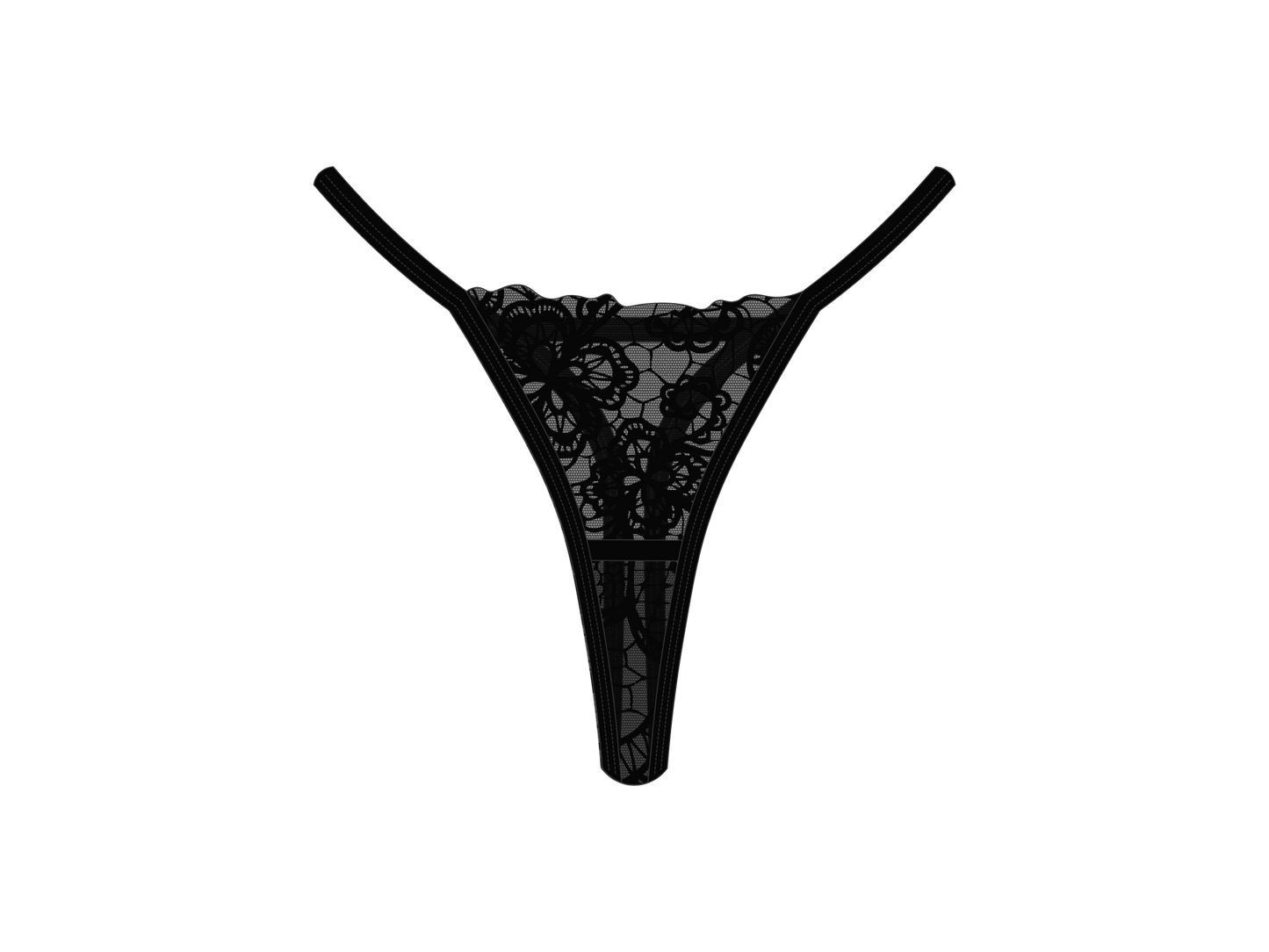 Black Trim Lace Thong