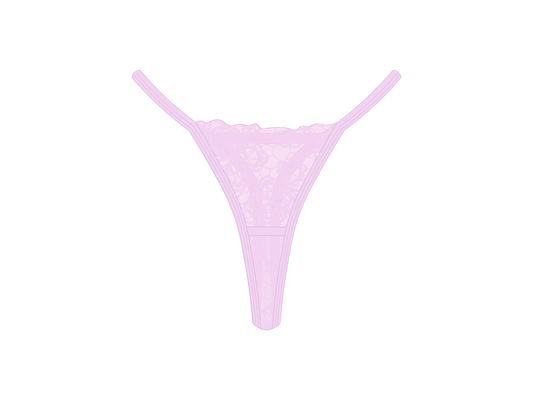 Pink Trim Lace Thong