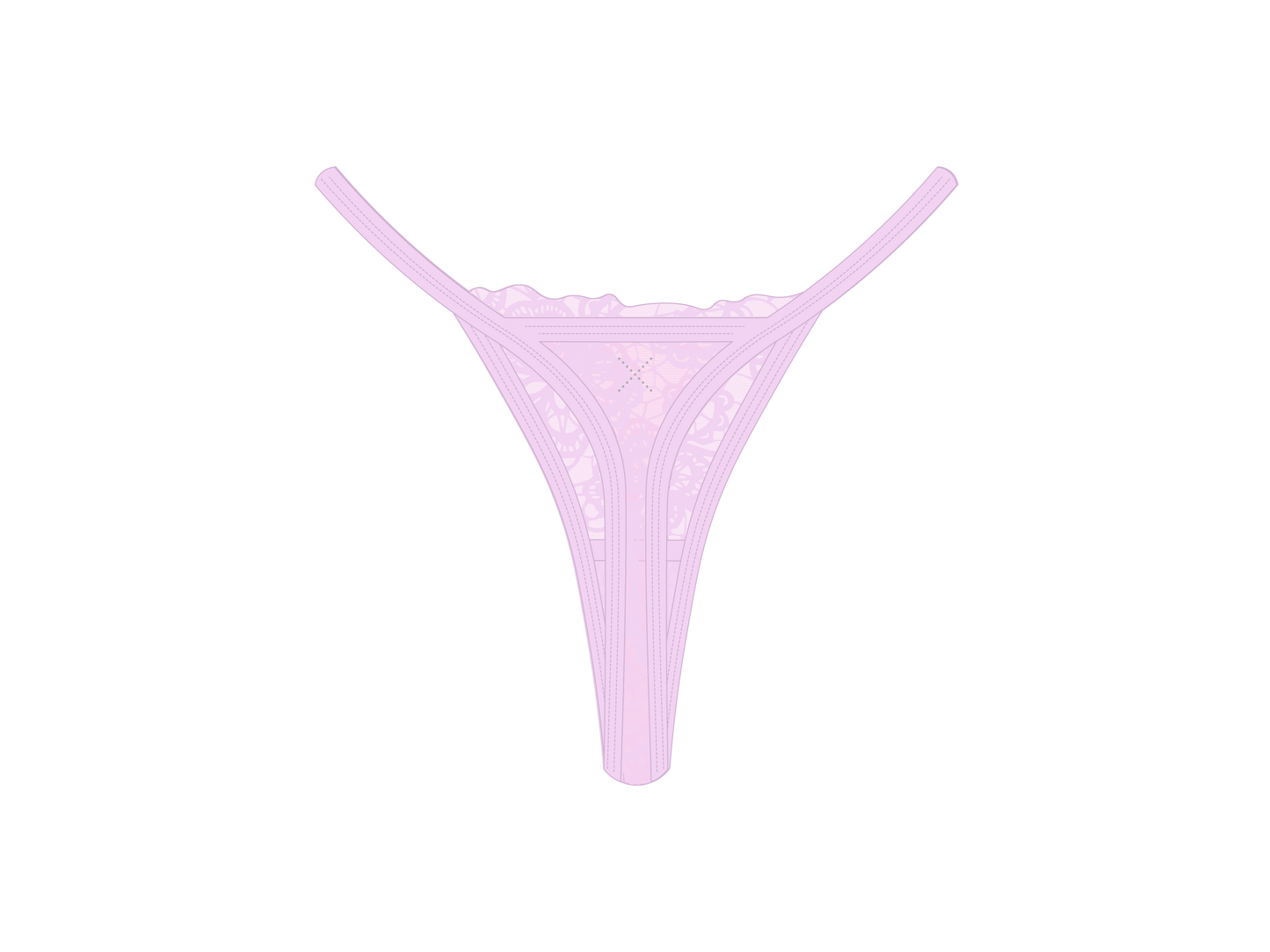 Pink Trim Lace Thong