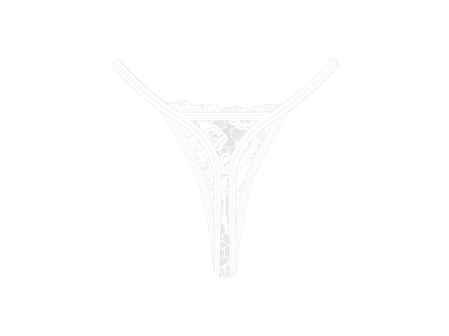 White Trim Lace Thong