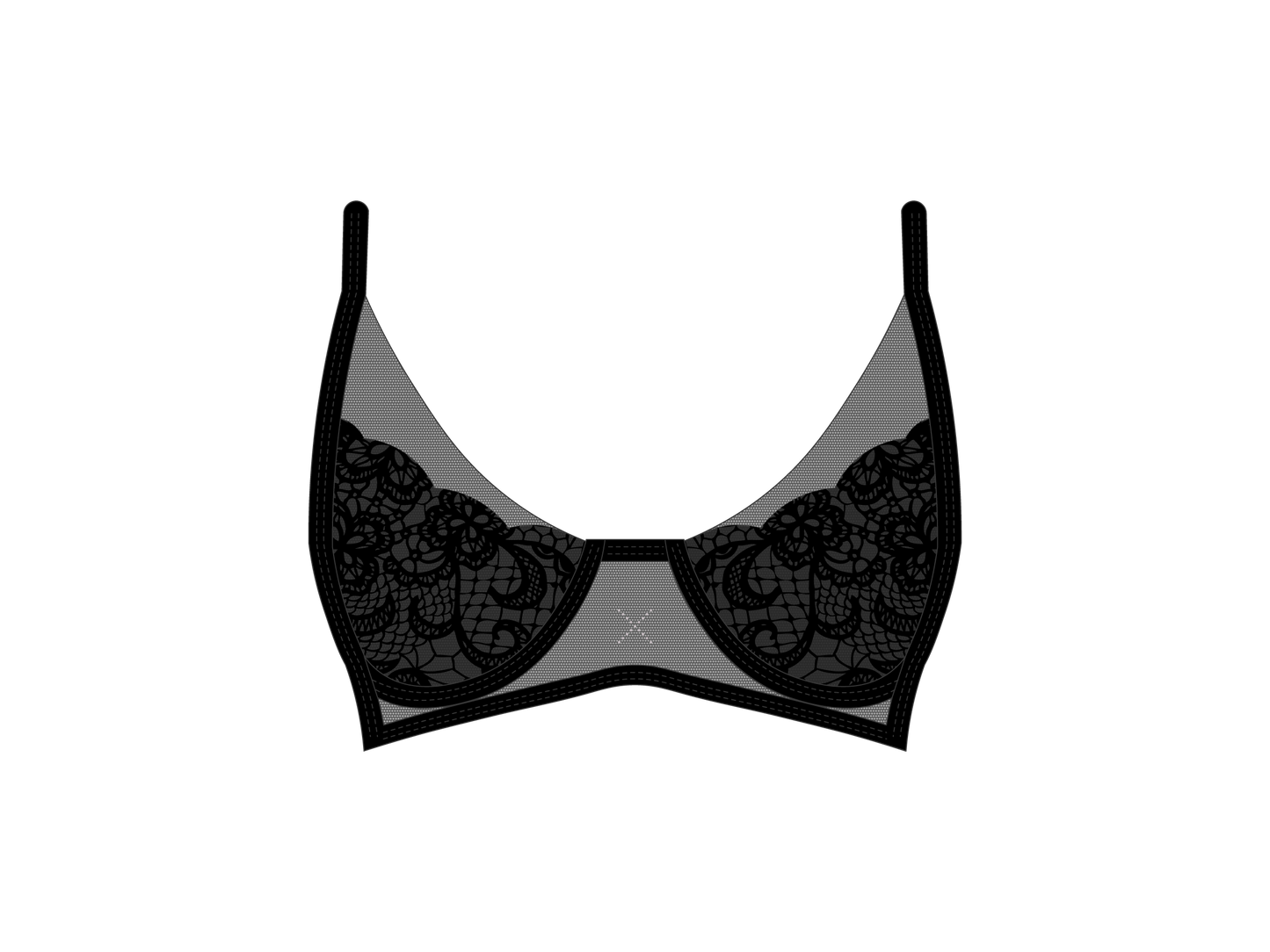 Black Trim Lace Bra