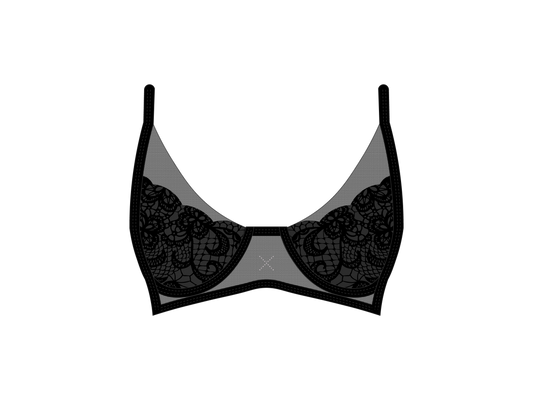 Black Trim Lace Bra