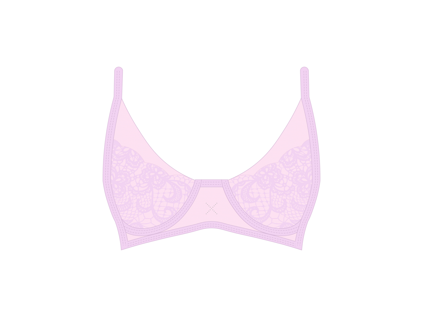 PInk Trim Lace Bra