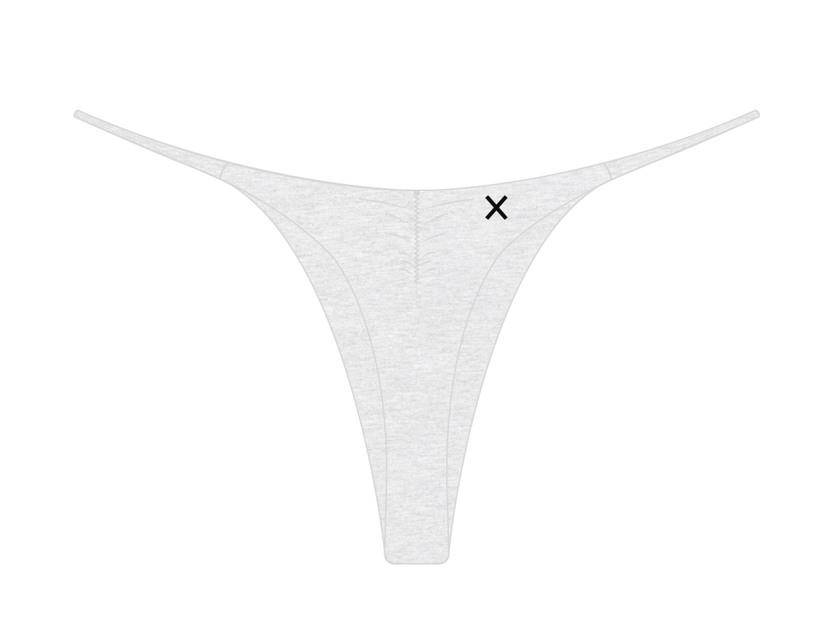 Feather Grey Scrunch Thong