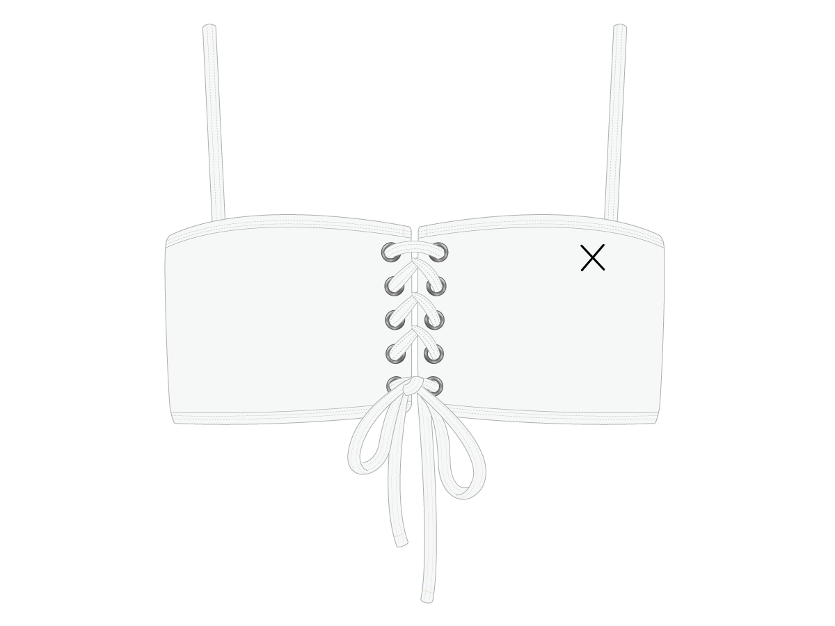 Venice White Lace Up Bikini Top