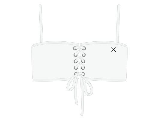 Venice White Lace Up Bikini Top