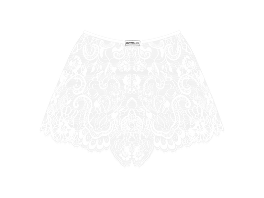 Venice White Minimal Lace Shorts