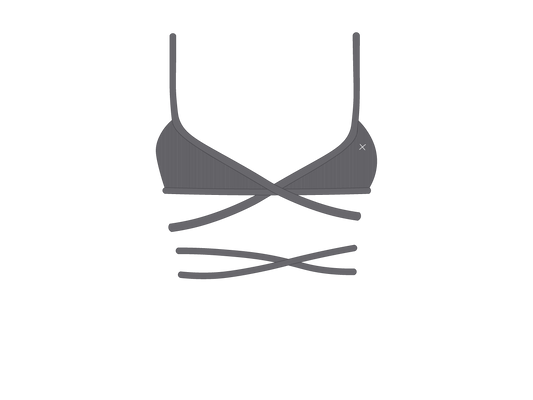 Heather Grey Wrap Bralette Top