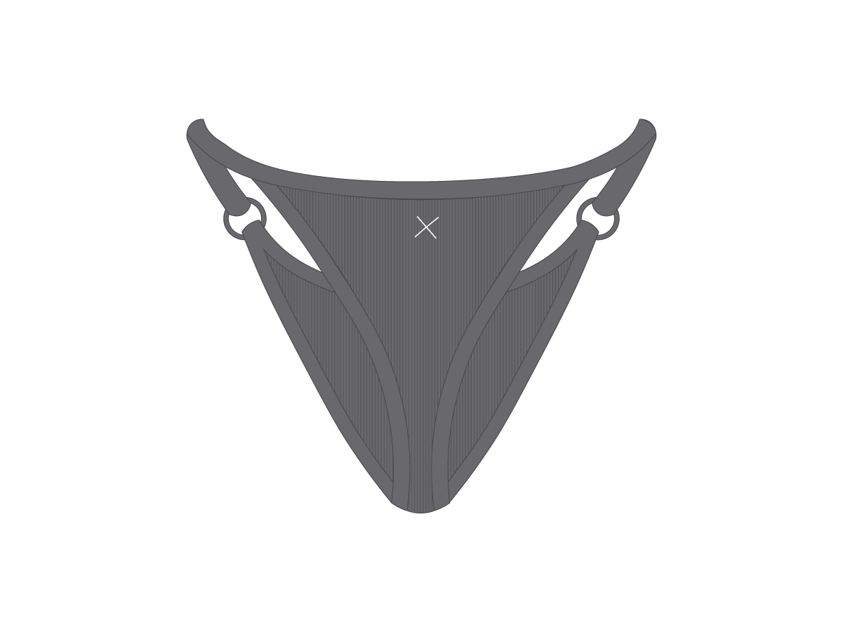 Heather Grey Wrap Thong Bottoms