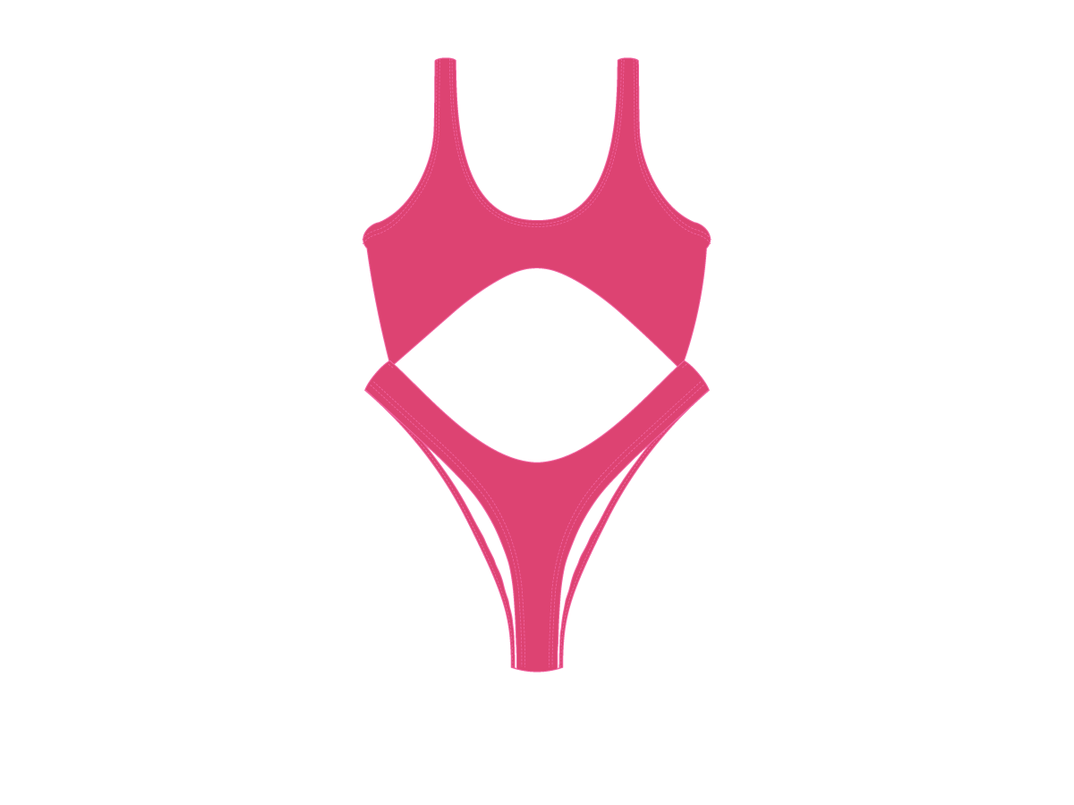 Cerise Front Tie One Piece