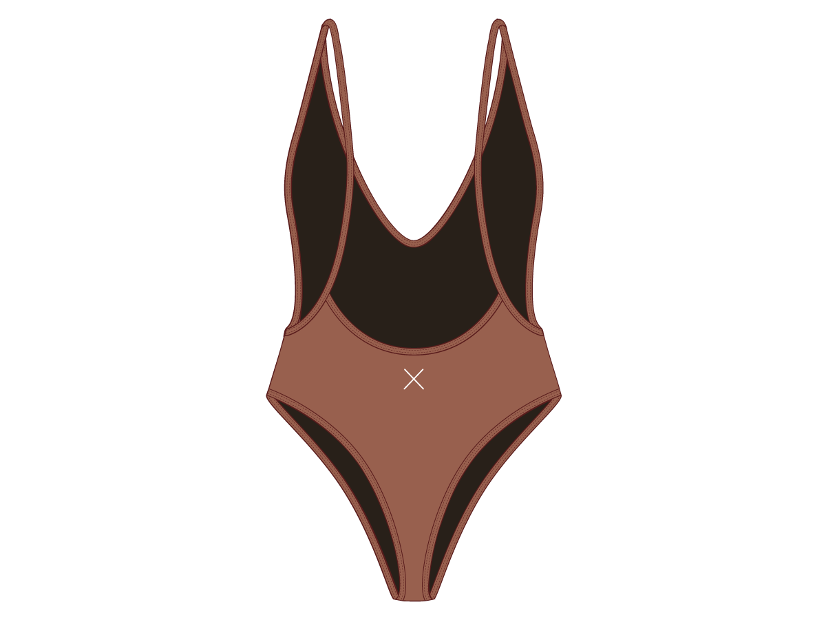 Cocoa Brown Retro One-Piece II