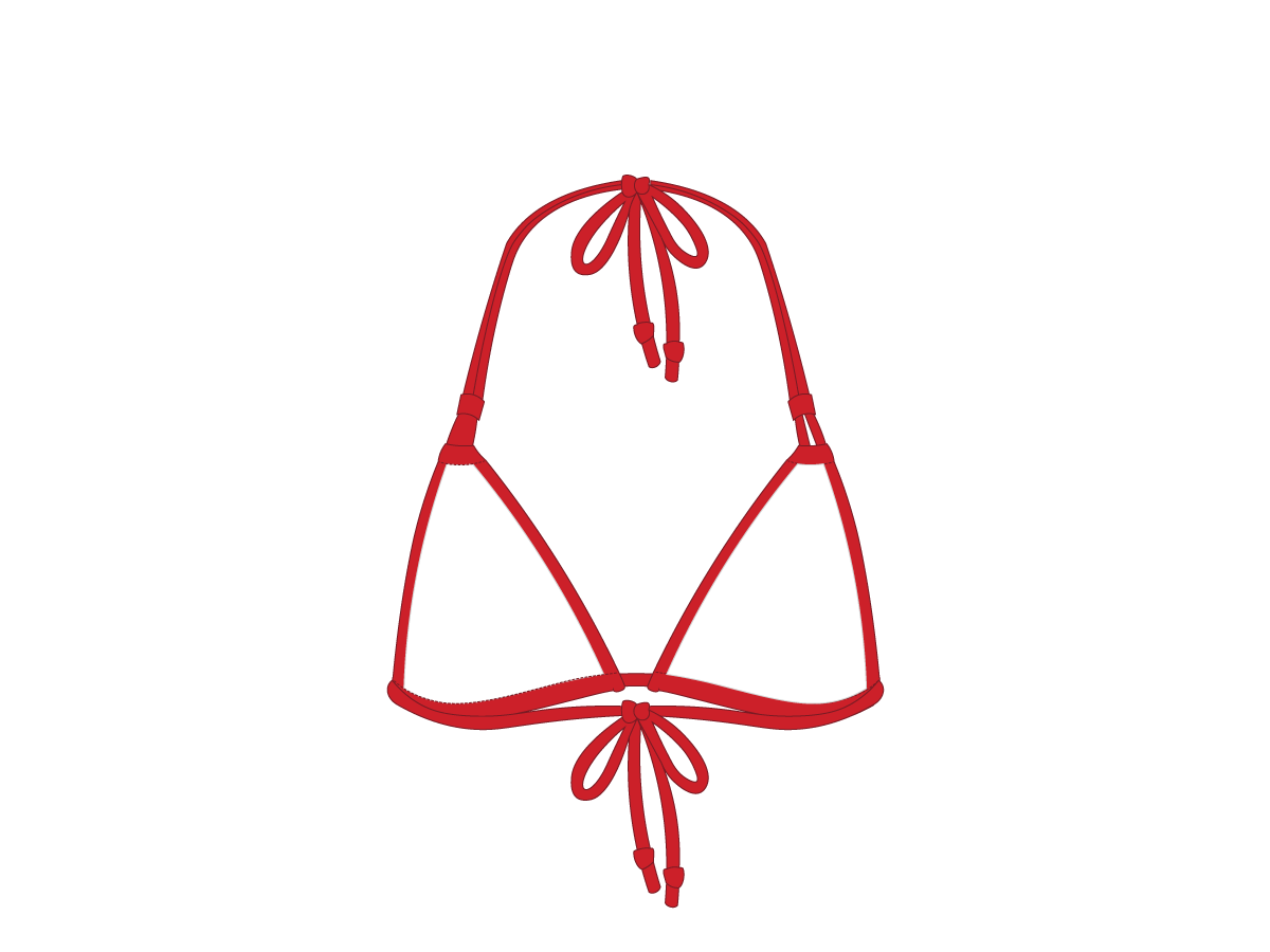 Rose Red Double String Top