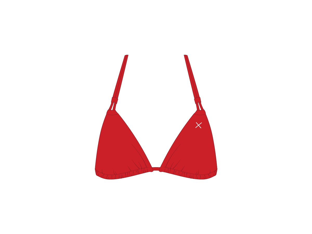 Rose Red Double String Top