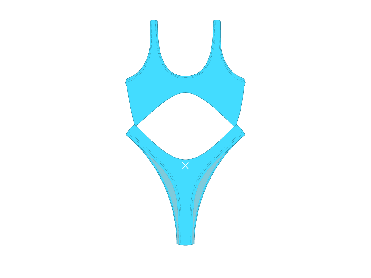 Baby Blue Front Tie One Piece