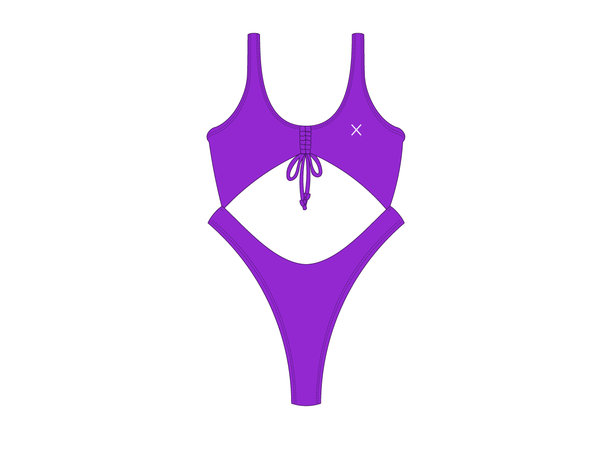 Violet Front Tie One Piece