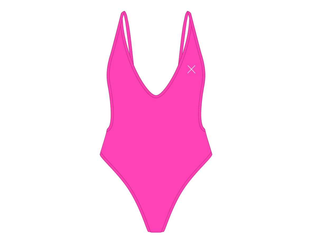 Hot Pink Retro One-Piece II