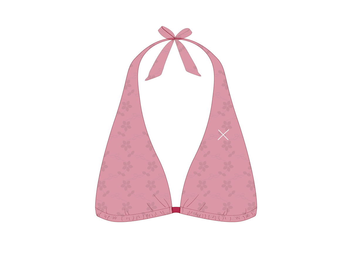 Rosewood Lace Halter Bikini Top