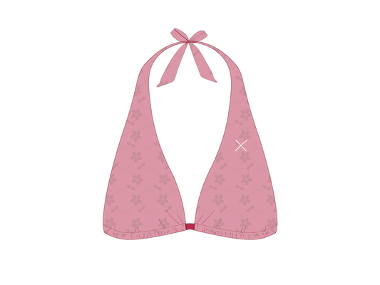 Rosewood Lace Halter Bikini Top